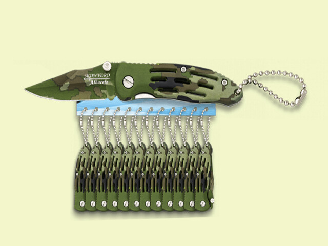 LLAVERO NAVAJA MANGO ABS CAMUFLAJE 5.5 cm/hoja