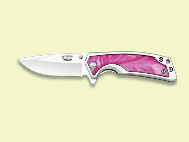 NAVAJA METALICA MANGO NACAR-ROSA 6.5 cm/hoja