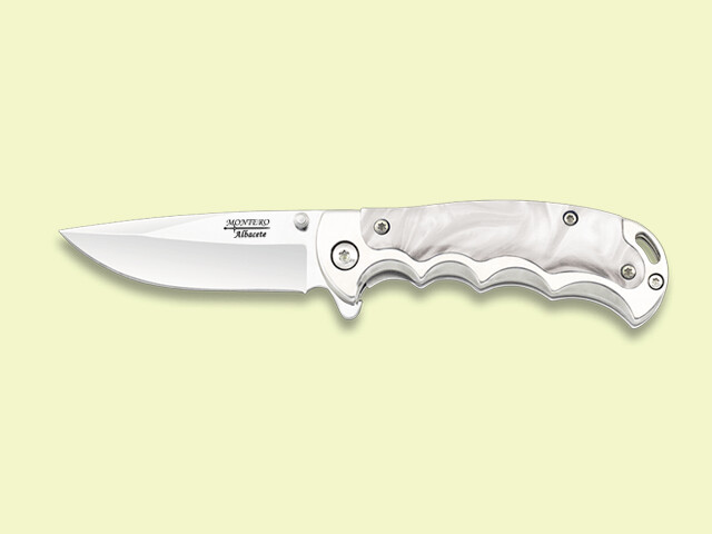 NAVAJA METALICA MANGO NACAR-BLANCO 6.5 cm/hoja