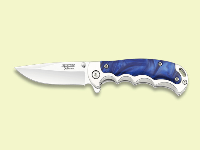 NAVAJA METALICA MANGO NACAR-AZUL 6.5 cm/hoja