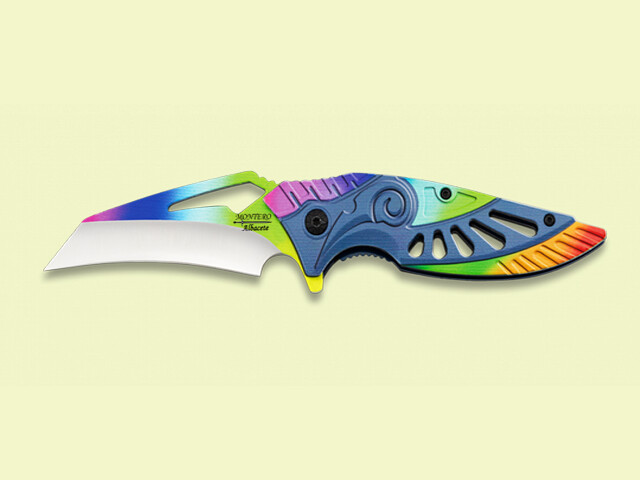 NAVAJA METALICA MANGO AZTECA COLORES 8.5 cm/hoja