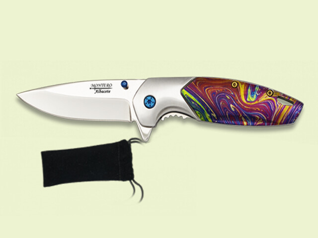 NAVAJA METALICA MULTICOLOR 3D 7 cm/hoja