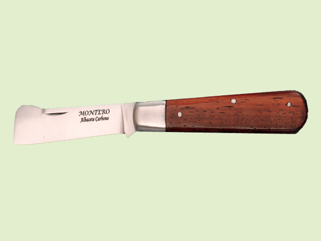 NAVAJA CARBONO INJERTAR VIROLA ACERO MANGO MADERA 8 cm/hoja