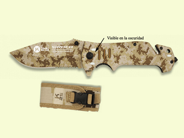 NAVAJA COMANDO K25 CAMUFLAJE ARENA 9 cm/hoja