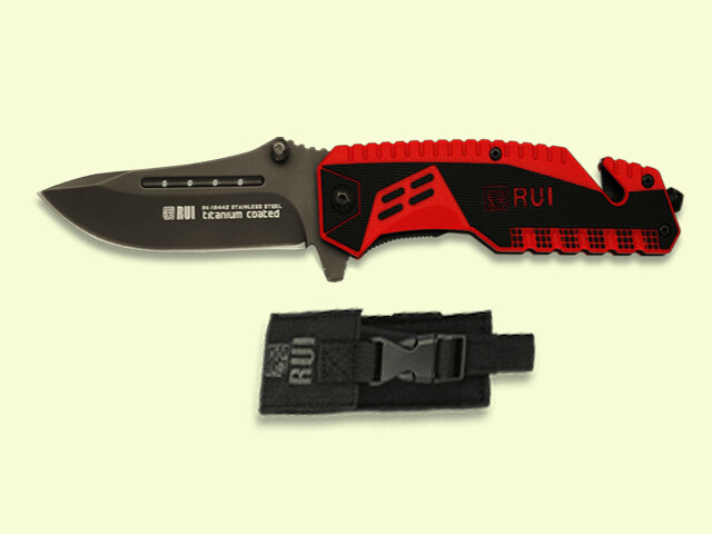 NAVAJA COMANDO K25 MANGO G10 ROJO-NEGRO 9 cm/hoja