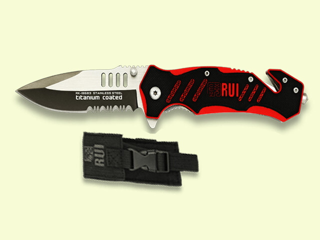 NAVAJA COMANDO K25 MANGO G10 ROJO-NEGRO 9 cm/hoja