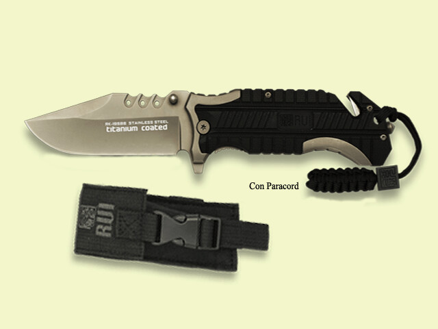 NAVAJA COMANDO k25 NEGRA C/ FUNDA 9 cm/hoja Blanca