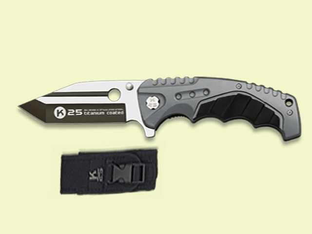 NAVAJA COMANDO K25 NEGRA-ROJA APERT. ASISTIDA 9 cm/hoja