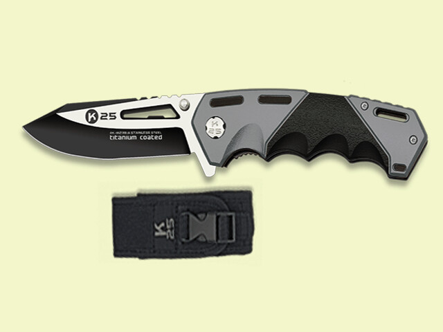 NAVAJA COMANDO K25 NEGRA/GRIS APERT. ASISTIDA 9 cm/hoja