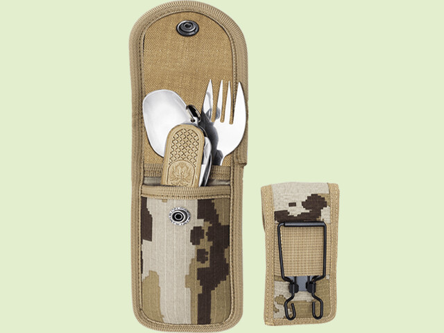 MULTIUSOS Y CUBIERTOS EJERCITO BEIGE CON FUNDA