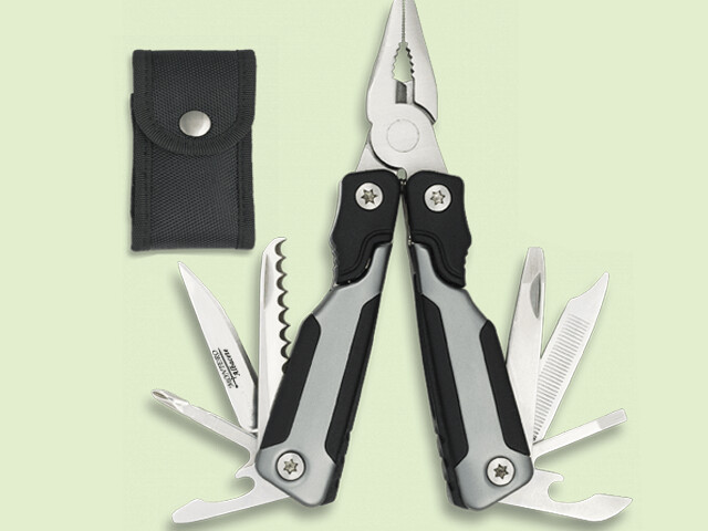 ALICATES MULTIUSOS ACERO NEGRO CON FUNDA 10.5 cm/total