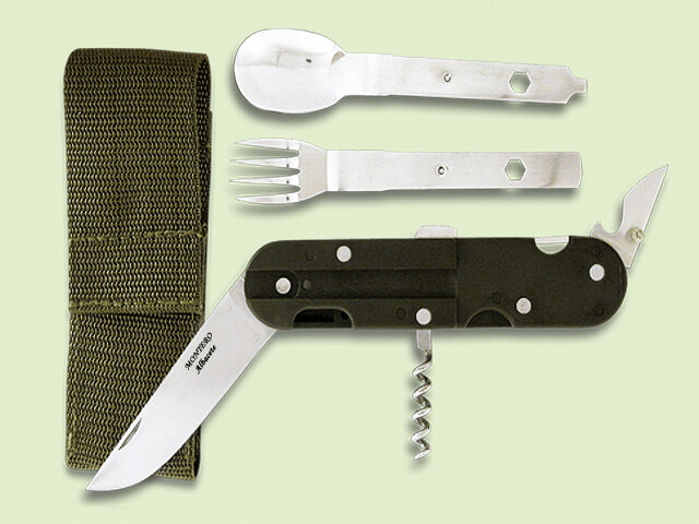 MULTIUSOS VERDE DESMONTABLE CON CUBIERTOS Y FUNDA 9 cm/hoja