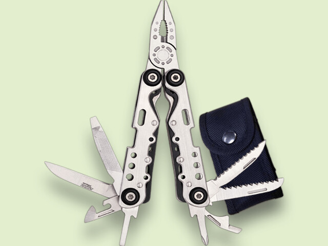 ALICATES MULTIUSOS ACERO CON FUNDA 15.5 cm/total