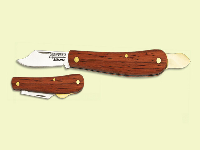 NAVAJA INOX. INJERTAR CON PUA PLEGABLE MADERA 6 cm/hoja