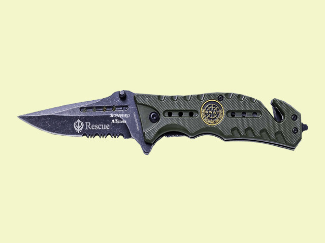 NAVAJA RESCUE SWAT MANGO VERDE CON FUNDA 9.5 cm/hoja