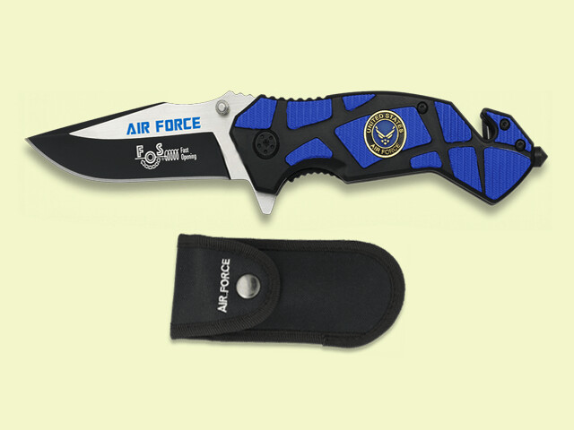 NAVAJA TACTICA AIR FORCE NEGRA-AZUL 8 cm/hoja