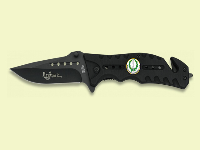 NAVAJA TACTICA APERT. ASIST. NEGRA MOES 8.5 cm/hoja