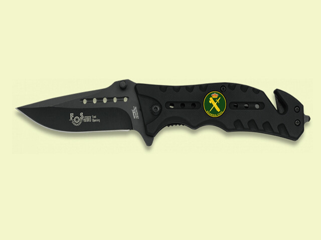 NAVAJA TACTICA METALICA NEGRA GUARDIA CIVIL 8 cm/hoja