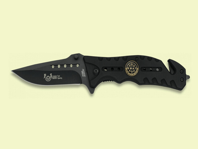 NAVAJA TACTICA NEGRA CABALLEROS TEMPLARIOS 8.5 cm/hoja