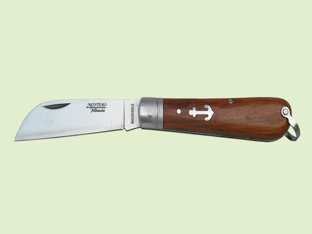 NAVAJA INOX. MARINERA MADERA PUNTA LORO 8 cm/hoja