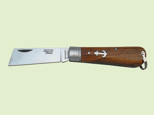 NAVAJA INOX. MARINERA MADERA PUNTA CORTADA 8 cm/hoja
