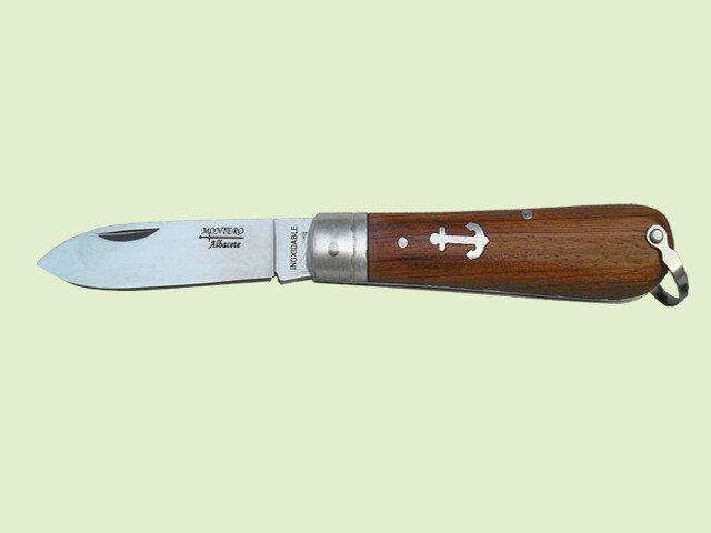 NAVAJA INOX. MARINERA MADERA PUNTA ESPADA 8 cm/hoja