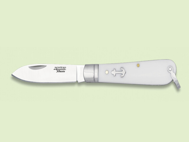 NAVAJA INOX. MARINERA BLANCA PUNTA ESPADA 8 cm/hoja
