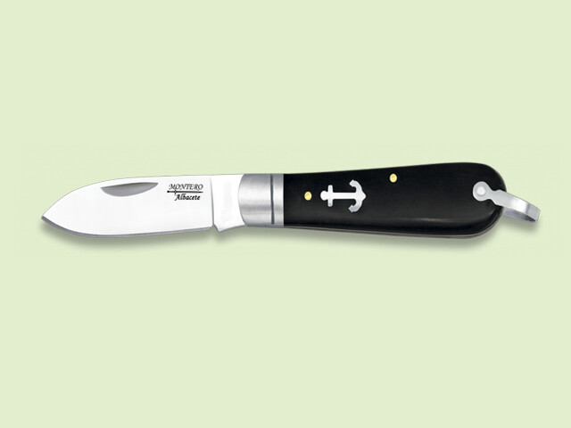NAVAJA INOX. MARINERA NEGRA PUNTA ESPADA 6.5 cm/hoja
