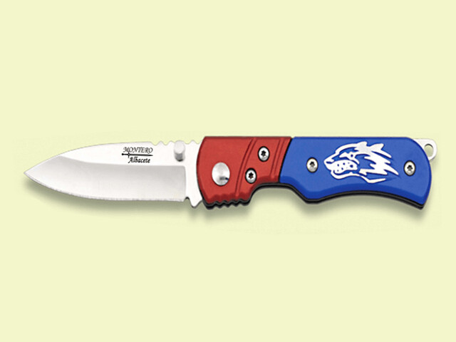 NAVAJA ECON. MANGO AZUL-ROJO LOBO 6 cm/hoja