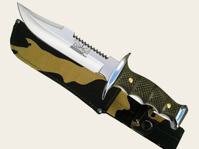 CUCHILLO DEPORTIVO MONTAÐA FIBRA FUNDA CAMO 21 cm/hoja