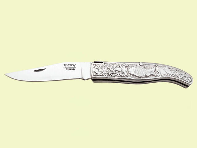 NAVAJA SIN BLOQUEO MANGO INOX. DECORADO 9.5 cm/hoja
