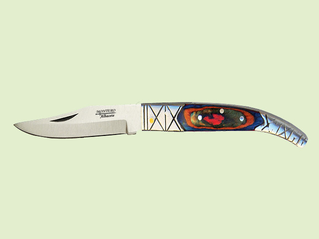 NAVAJA PISTON VIROLAS INOX MADERA BICOLOR 8.5 cm/hoja