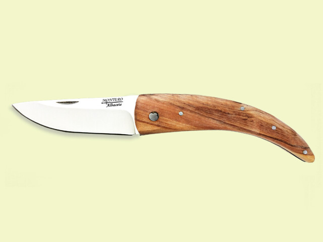 NAVAJA MANGO OLIVO CURVO SIN SEGURO 8.5 cm/hoja