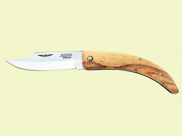 NAVAJA MANGO MADERA OLIVO SIN SEGURO 8.5 cm/hoja DELFIN