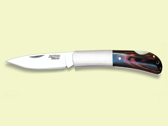 NAVAJA MANGO MADERA Y VIROLA LARGA INOX. 8 cm/hoja