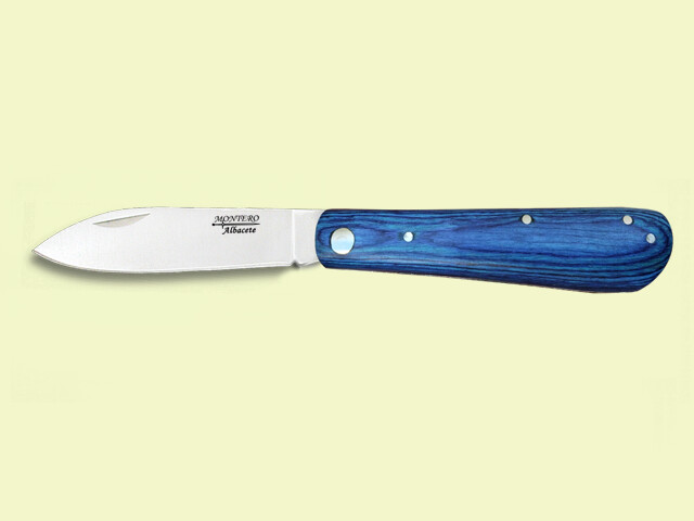 NAVAJA MANGO MADERA AZUL SIN BLOQUEO 7.5 cm/hoja