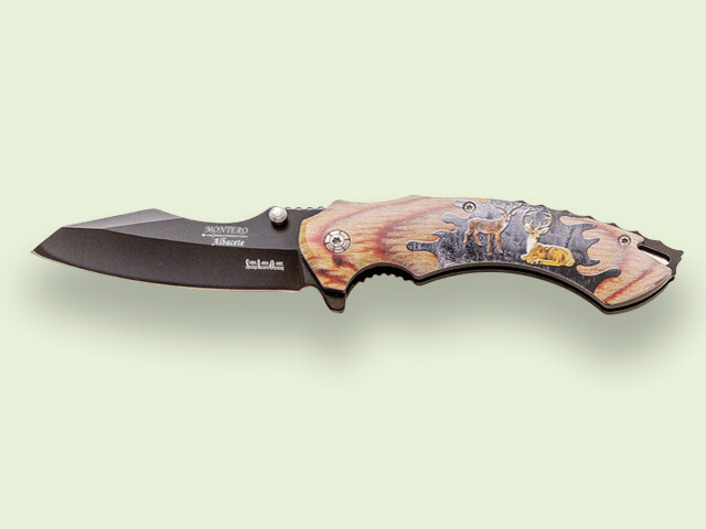NAVAJA CAZA MANGO ALUMINIO CIERVO 3D 8.5 cm/hoja