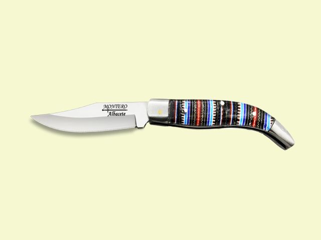 NAVAJA VIROLAS INOX MANGO METACRILATO AZUL 6.5 cm/hoja