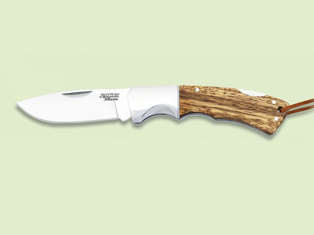 NAVAJA VIROLA INOX.MANGO MADERA ZEBRA 8 cm/hoja