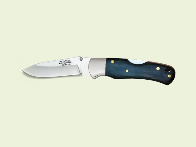 NAVAJA MANGO MADERA NEGRA VIROLA INOX. 6 cm/hoja