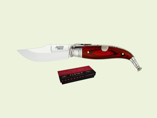 NAVAJA CLASICA PALANQUILLA MADERA ROJA 8 cm/hoja