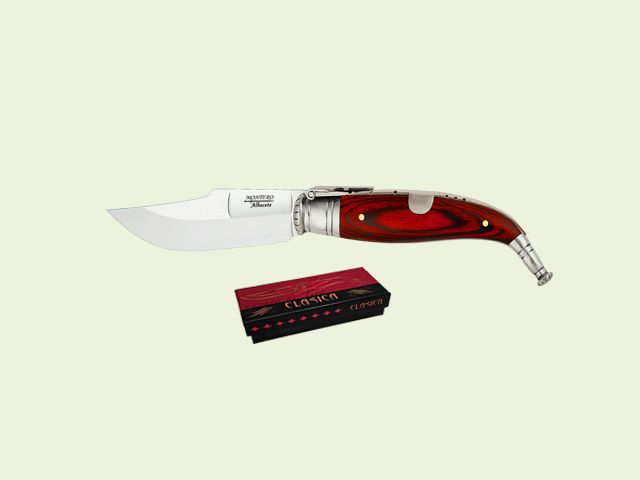 NAVAJA CLASICA PALANQUILLA MADERA ROJA 7 cm/hoja