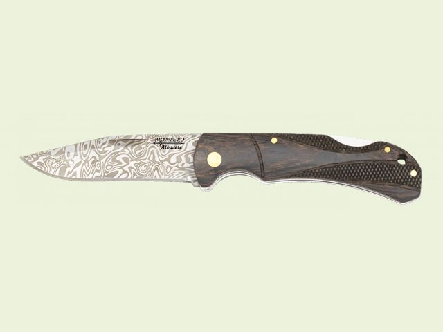 NAVAJA BLOQ. MANGO MADERA WENGUE 8 cm/hoja Decorada