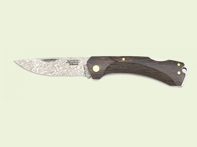 NAVAJA BLOQ. MANGO MADERA WENGUE 8 cm/hoja Decorada