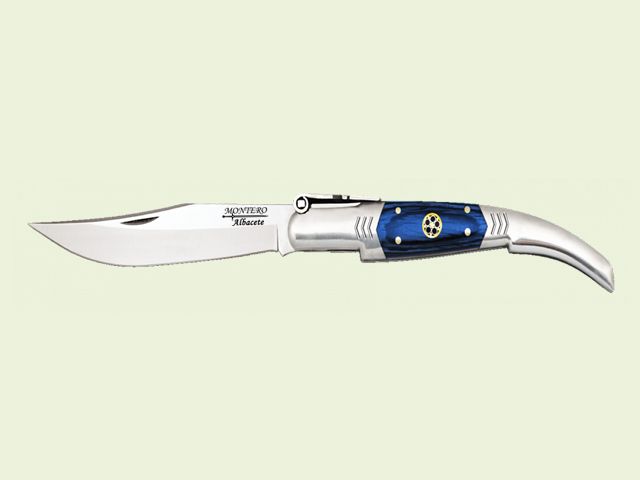 NAVAJA CARRACA ARABE INOX-MADERA AZUL 10 cm/hoja