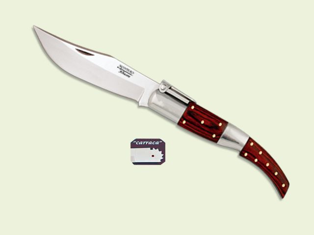 NAVAJA CARRACA ARABE MANGO INOX-MADERA 22 cm/hoja