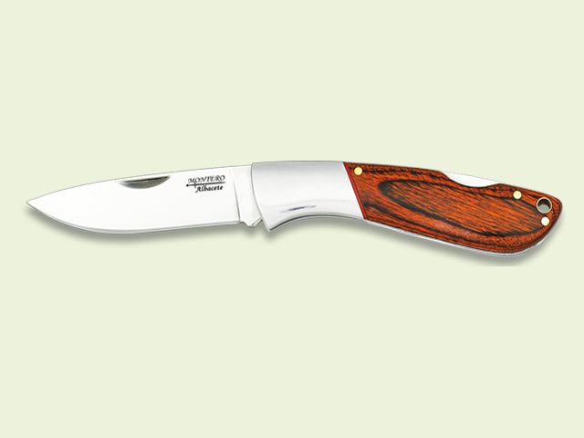 NAVAJA VIROLA INOX.MANGO MADERA ROJA 8 cm/hoja