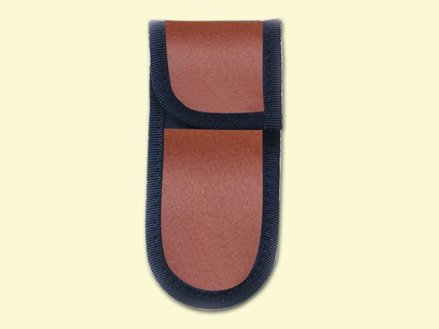 FUNDA DE NAVAJA NYLON-POLIPIEL MARRON 13x6 cm