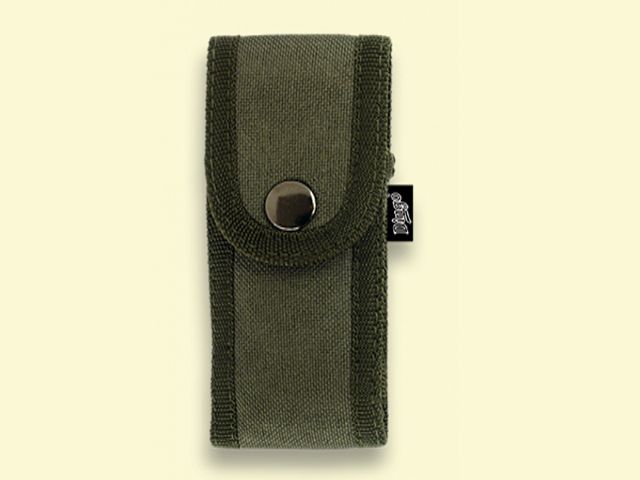 FUNDA DE NAVAJA NYLON VERDE ACOLCHADA 13x6 cm