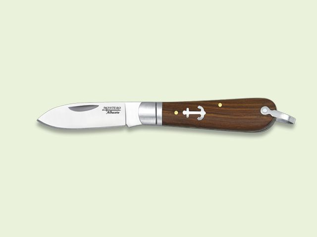 NAVAJA INOX. MARINERA MADERA PUNTA ESPADA 7 cm/hoja